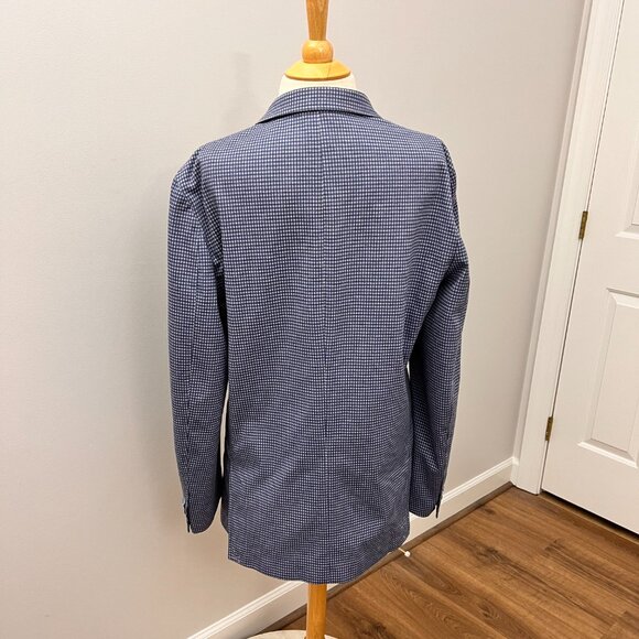 Ben Sherman Blue Gingham Check Plaid Sport Coat Jacket Sz 42L - Picture 3 of 11
